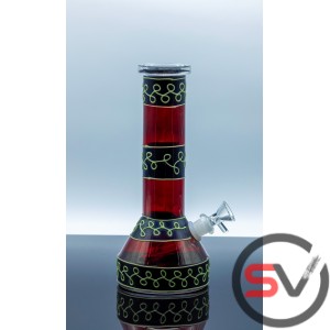 RED AND BLACK GLASS BEAKER 10inch (GLOW IN DARK)